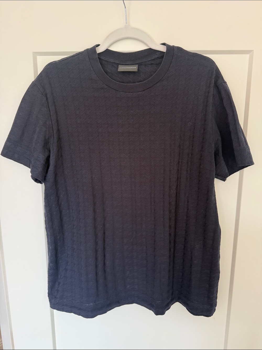 Emporio Armani Navy Textured Crew Tee